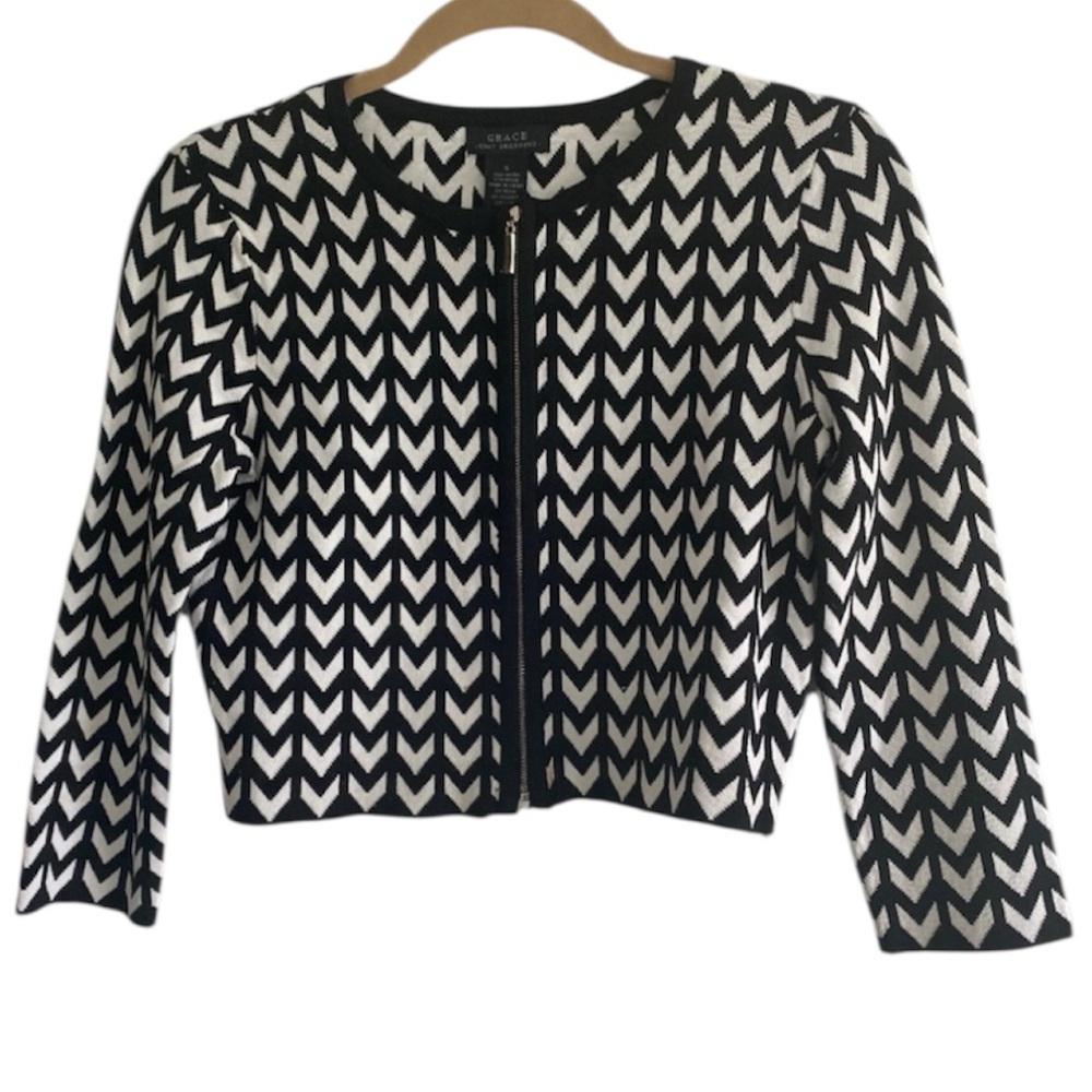 GRACE Knit Jacket Black pattern Women’s Size Small